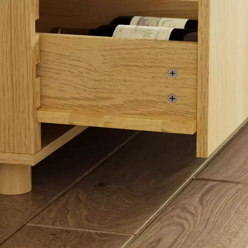 Hitow Mobile Contenitore a Buffet da Fattoria Regolabile con 6 Cassetti, Credenza con Listelli in Legno Massello per Cucina e Sala da Pranzo, Soluzione di Archiviazione per Dispensa
