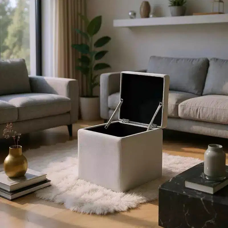 MAYEERTY Pouf Contenitore Multifunzionale, Imbottito, Uso Domestico