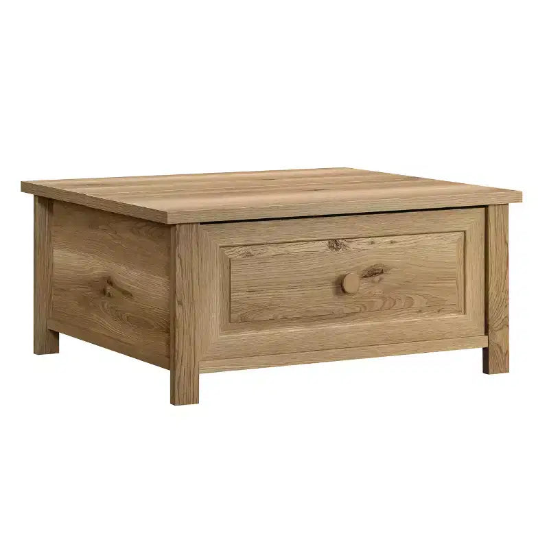 GDFStudio Halden Tavolino da caffè con ripiano sollevabile e vano portaoggetti nascosto in legno stile rustico