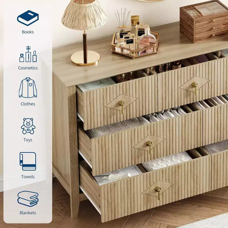 Acekool Cassettiera a 7 cassetti da 54 pollici, Mobile contenitore ampio con cassetti profondi e kit anti-ribaltamento