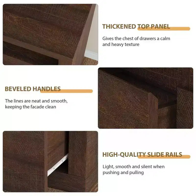 Comò moderno a 6 cassetti da 47 pollici con 2 ripiani aperti, mobile in legno di metà secolo per camera da letto, supporto TV da soggiorno