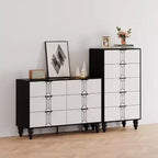 Acekool Comò a 5 Cassetti, Cassettiera Moderna con Motivo Vintage e Spazio Contenitivo Profondo per Camera da Letto, Soggiorno, Ingresso
