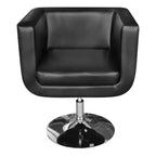vidaXL Poltrona con Base Cromata in Similpelle Nera