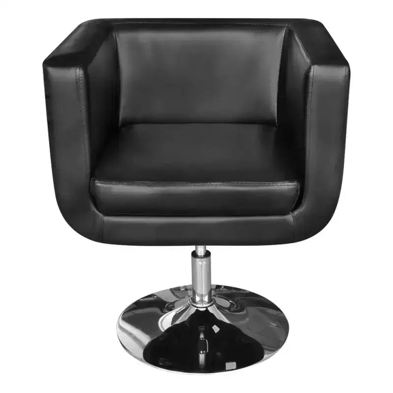 vidaXL Poltrona con Base Cromata in Similpelle Nera