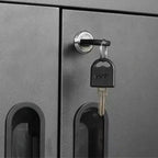 VIYET 35 Armadio Portautensili in Acciaio su Ruote - Contenitore in Metallo Resistente con Bordo Superiore, Ruote Bloccabili e Ripiano Regolabile per Garage e Officina, Nero