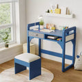 Wooden Study Desk and Chair Set with Cloth Drawers and Pen Holder