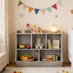 Set di 2 Librerie per Giocattoli, con Mensola Multipla e Scomparti, Mobile Contenitore per Libri e Giocattoli, per Camera da Letto, Sala Giochi, Corridoio
