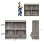 Set di 2 Librerie per Giocattoli, con Mensola Multipla e Scomparti, Mobile Contenitore per Libri e Giocattoli, per Camera da Letto, Sala Giochi, Corridoio