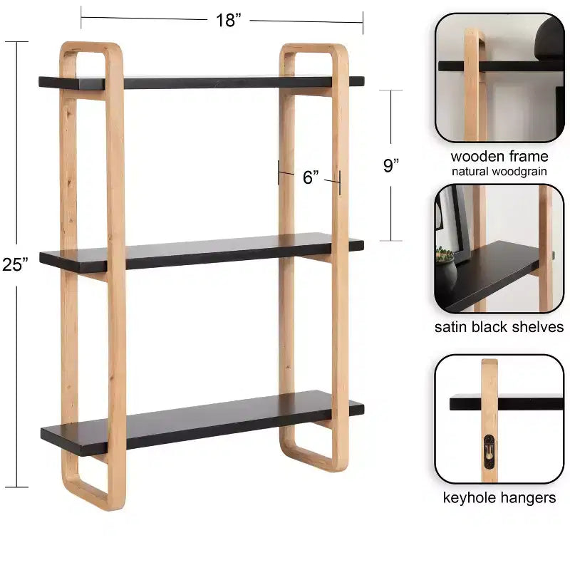Mensola Kate and Laurel Summit Wood, Nera, 18x6x25