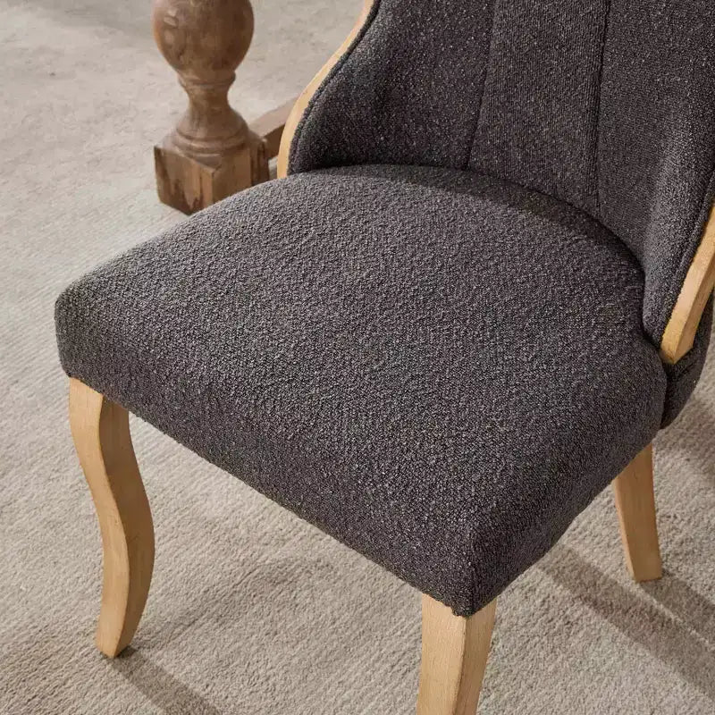 2 sedie in velluto senza braccioli di metà secolo con bordo in legno curvo e gambe scolpite, sedute d'accento imbottite per sala da pranzo, soggiorno, camera da letto