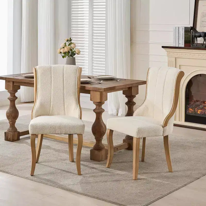 2 sedie in velluto senza braccioli di metà secolo con bordo in legno curvo e gambe scolpite, sedute d'accento imbottite per sala da pranzo, soggiorno, camera da letto