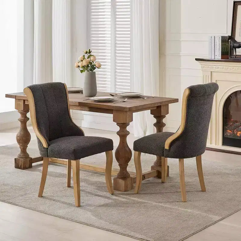 2 sedie in velluto senza braccioli di metà secolo con bordo in legno curvo e gambe scolpite, sedute d'accento imbottite per sala da pranzo, soggiorno, camera da letto