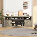 Farmhouse TV Console Table for 75 Television, Entertainment Center with Semi-Open Top Storage,Adjustable Shelf & Sliding Doors,Media TV Table Cabinet