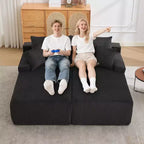 Divanetto a due posti con chaise longue da 78 pollici, a forma di nuvola, in velluto a coste oversize, per soggiorno, nessun montaggio richiesto