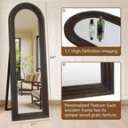 Specchio rustico ad arco 64x21 - Cornice in legno massiccio. Include supporto per appoggio, sospensione o autoportante in qualsiasi stanza