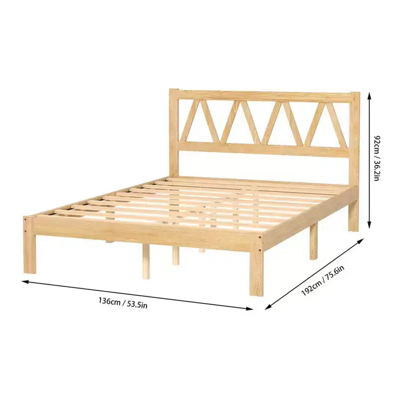 AEELLEEA Letto a una piazza e mezza Struttura resistente Facile da montare Base letto a piattaforma minimalista in legno per la camera da letto