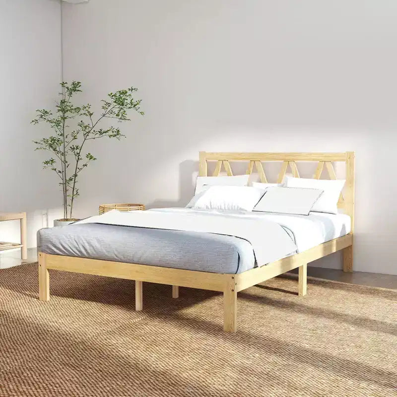 AEELLEEA Letto a una piazza e mezza Struttura resistente Facile da montare Base letto a piattaforma minimalista in legno per la camera da letto