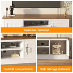 Mobile porta TV da fattoria per TV da 65 pollici, mobile TV con armadietti, mobiletto multimediale moderno, design rustico in legno per soggiorno e ufficio, 61*17.7*21.7