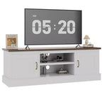 Mobile porta TV da fattoria per TV da 65 pollici, mobile TV con armadietti, mobiletto multimediale moderno, design rustico in legno per soggiorno e ufficio, 61*17.7*21.7