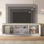 Mobile porta TV da fattoria per TV da 65 pollici, mobile TV con armadietti, mobiletto multimediale moderno, design rustico in legno per soggiorno e ufficio, 61*17.7*21.7