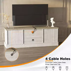 Mobile porta TV da fattoria per TV da 65 pollici, mobile TV con armadietti, mobiletto multimediale moderno, design rustico in legno per soggiorno e ufficio, 61*17.7*21.7