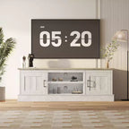 Farmhouse TV Stand for 65 in TVs Entertainment Center with Storage Cabinets Modern Media Console Table Rustic Wood Design for Room Office 61*17.7*21.7