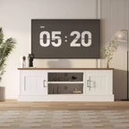 Mobile porta TV da fattoria per TV da 65 pollici, mobile TV con armadietti, mobiletto multimediale moderno, design rustico in legno per soggiorno e ufficio, 61*17.7*21.7