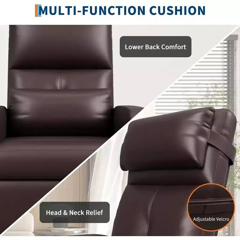 Poltrona Reclinabile Elettrica Acekool con Massaggio, Riscaldamento, Tasche portaoggetti e USB, Poltrona per Home Theater in Similpelle