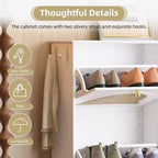 Scarpiera sottile con cassetti a ribalta e 4 ante in rattan, elegante organizer per scarpe da ingresso