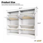 Scarpiera sottile con cassetti a ribalta e 4 ante in rattan, elegante organizer per scarpe da ingresso