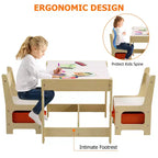 Set Tavolo e Sedie per Bambini, Tavolo Attività 3 in 1 per Bambini con Piano Rimovibile, Lavagna, Set Mobili per Bambini Piccoli da 3 Pezzi per Arte, Artigianato