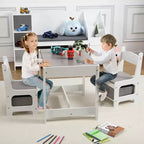 Set Tavolo e Sedie per Bambini, Tavolo Attività 3 in 1 per Bambini con Piano Rimovibile, Lavagna, Set Mobili per Bambini Piccoli da 3 Pezzi per Arte, Artigianato