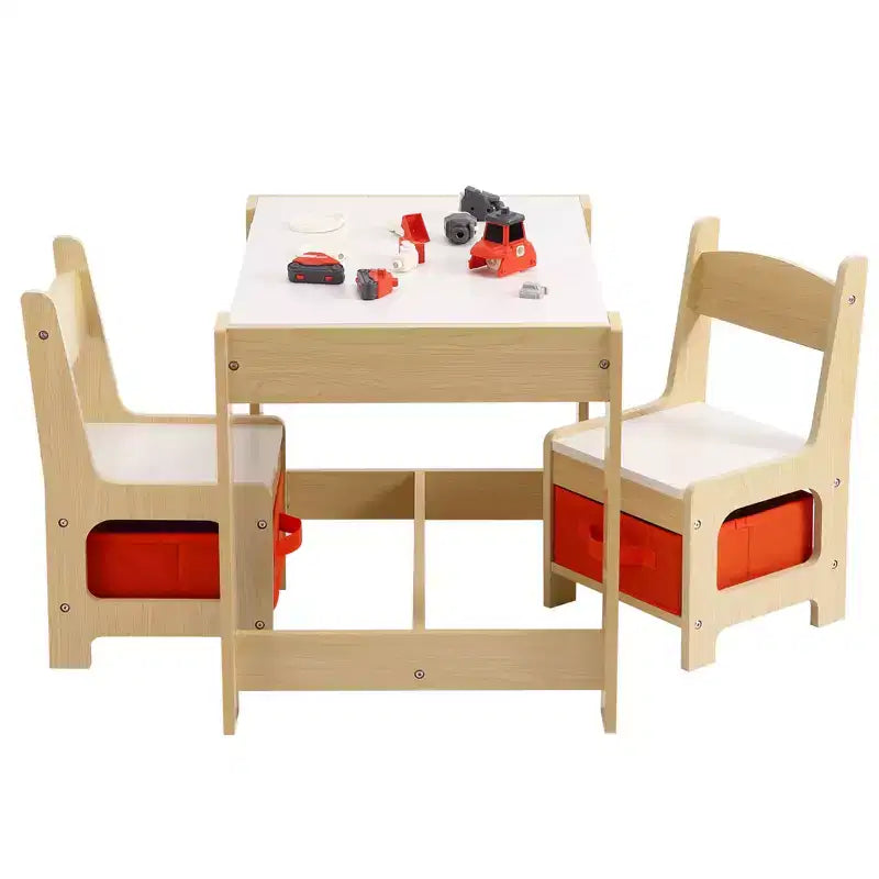 Set Tavolo e Sedie per Bambini, Tavolo Attività 3 in 1 per Bambini con Piano Rimovibile, Lavagna, Set Mobili per Bambini Piccoli da 3 Pezzi per Arte, Artigianato