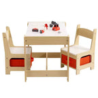 Set Tavolo e Sedie per Bambini, Tavolo Attività 3 in 1 per Bambini con Piano Rimovibile, Lavagna, Set Mobili per Bambini Piccoli da 3 Pezzi per Arte, Artigianato