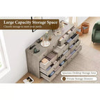 Cassettiera a 12 cassetti per camera da letto, cassettiera TV moderna da 155 cm con stazione di ricarica, cassettiera grande in legno per cameretta, armadio, soggiorno