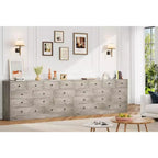 Cassettiera a 12 cassetti per camera da letto, cassettiera TV moderna da 155 cm con stazione di ricarica, cassettiera grande in legno per cameretta, armadio, soggiorno