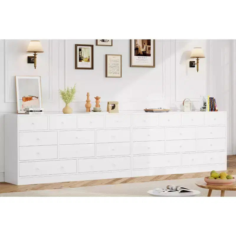 Cassettiera a 12 cassetti per camera da letto, cassettiera TV moderna da 155 cm con stazione di ricarica, cassettiera grande in legno per cameretta, armadio, soggiorno