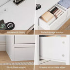 Cassettiera a 12 cassetti per camera da letto, cassettiera TV moderna da 155 cm con stazione di ricarica, cassettiera grande in legno per cameretta, armadio, soggiorno
