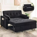 Divano Letto Convertibile, Divanetto Letto in Velluto a Coste con Letto Estraibile, Schienale Regolabile e Tasche Laterali, Divano Moderno Imbottito per Ufficio Domestico