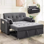 Divano Letto Convertibile, Divanetto Letto in Velluto a Coste con Letto Estraibile, Schienale Regolabile e Tasche Laterali, Divano Moderno Imbottito per Ufficio Domestico