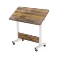 Small Standing Desk Adjustable Height, Mobile Stand Up Desk with Wheels, Portable Home Office Computer Workstations for Sitting and Standing