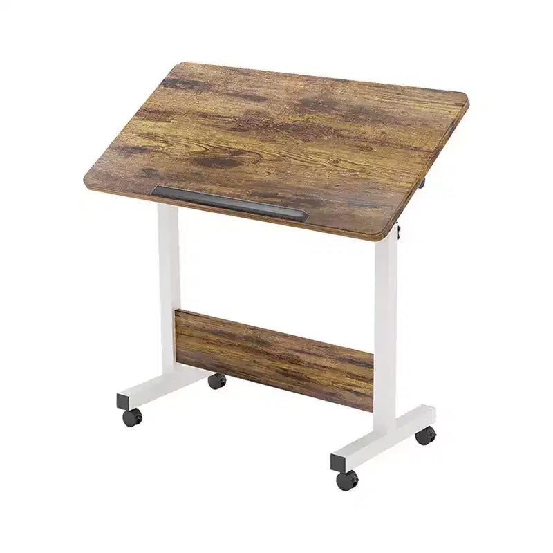 Small Standing Desk Adjustable Height, Mobile Stand Up Desk with Wheels, Portable Home Office Computer Workstations for Sitting and Standing