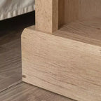 Comodino moderno GDFStudio Nolan in legno con cassetto e ripiano aperto