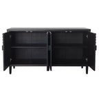 GDFStudio Credenza moderna con borchie da 150 cm con 4 ante e 2 ripiani regolabili