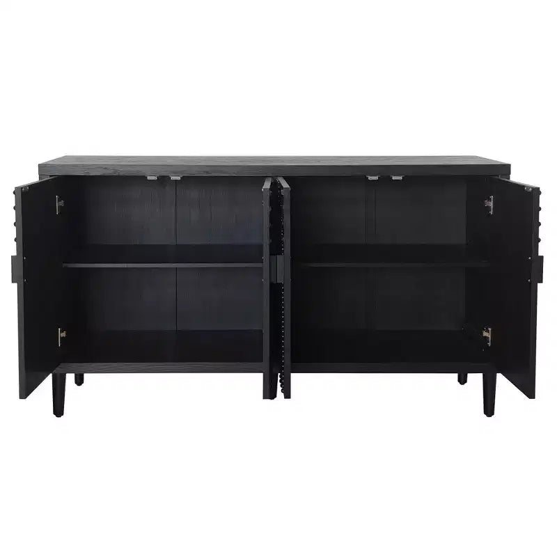 GDFStudio Credenza moderna con borchie da 150 cm con 4 ante e 2 ripiani regolabili