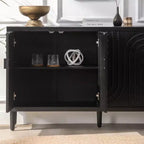 GDFStudio Credenza moderna con borchie da 150 cm con 4 ante e 2 ripiani regolabili
