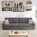 Sofa, Modular Sectional 4-Seater  Convertible Deep Couch with Chaise/Wide Armrests Plush Corduroy Loveseat for Living Room/Office Gray