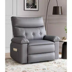 27 Poltrona reclinabile manuale oversize, classica in pelle con supporto lombare e braccioli, seduta per home theater per soggiorno e camera da letto