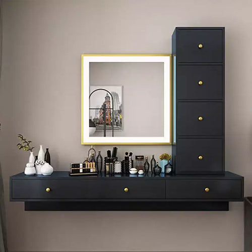 47 Floating Shelf with Drawer, Wall-Mounted Multi-Purpose Desk & Vanity Table for Bedroom, Bathroom