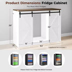 Skyzoo Mobile Frigo con Spazio Incorporato per Frigo, Mobile Caffè in Stile Rustico con Presa, Mini Bar per la Casa